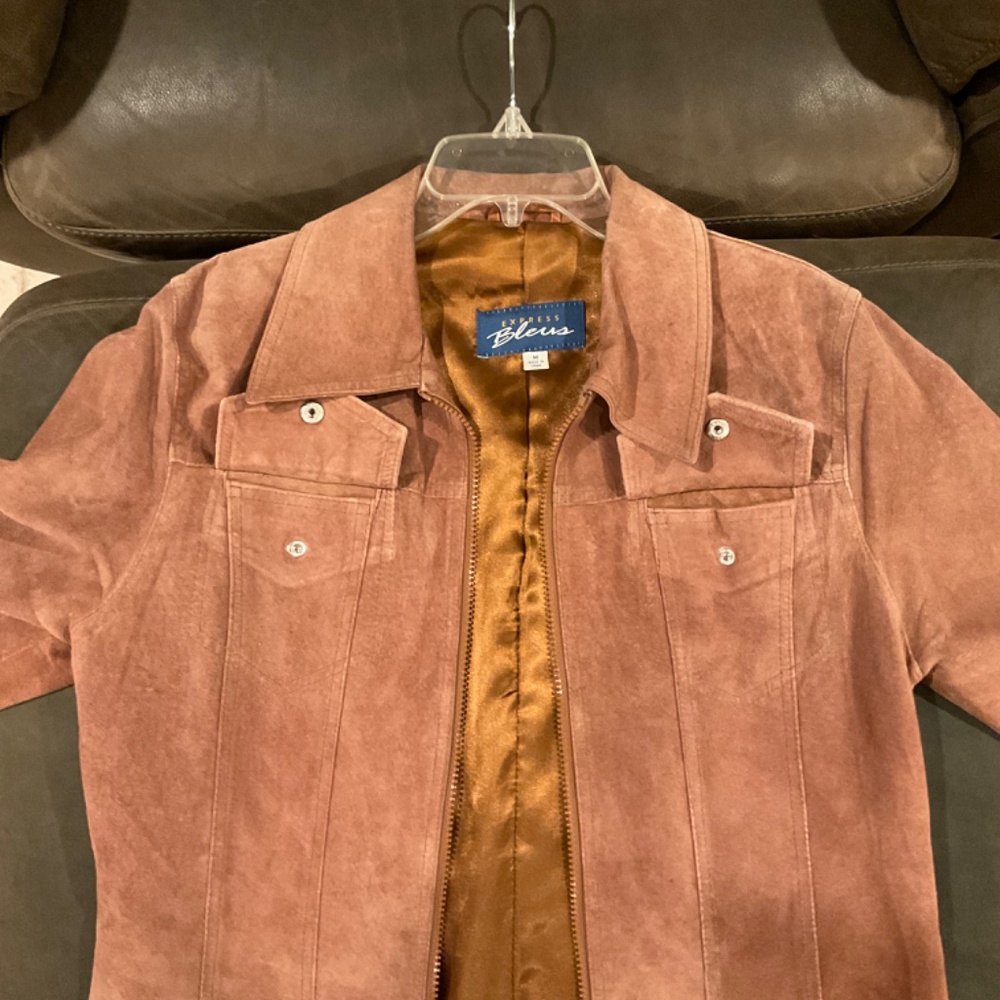 Light Brown Suede Jacket Fully Lined - image 3